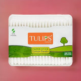 3339 TULIPS Eco friendly buds 100  Ear Buds/Swabs with White PAPER Sticks