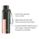 AM2983 Borosil Hydra Trek 700 ml Stainless Steel Water Bottle | Double Wall Vacuum Insulated Flask, Multicolor