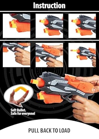 AM2922 Thunder Strike Bullet Space Gun Large Soft Foam Blaster with Long Range Pull Back Buckle Board Machine Multicolour