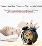 AM5154 Table Clock Retro Twin Bell Metal Frame Alarm Clock with Night Backlight