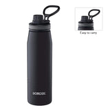 AM2981 Borosil Hydra GoSports 600 ml Stainless Steel Wate Bottle | Double Wall Vacuum Insulated Flask, Black