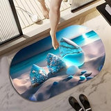 AM3660 Marble Flower Rubber Bathroom Mat (Multi-design) 1 Pcs