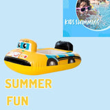 AM3976 Vehicle Fire Engine Shape Sit Pool Float Tube Boat Beach Water Swimming Pool Tube Inflatable Kiddie Swim Water Ring Swimming Tube Ring for Kids (School Bus)