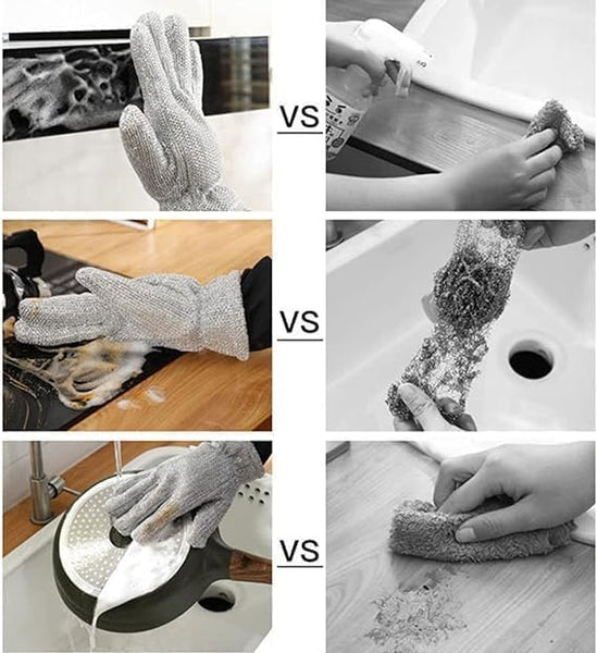 AM3247 1Pcs Wire Dishwashing Gloves, Kitchen Cleaning Gloves 1 Piece