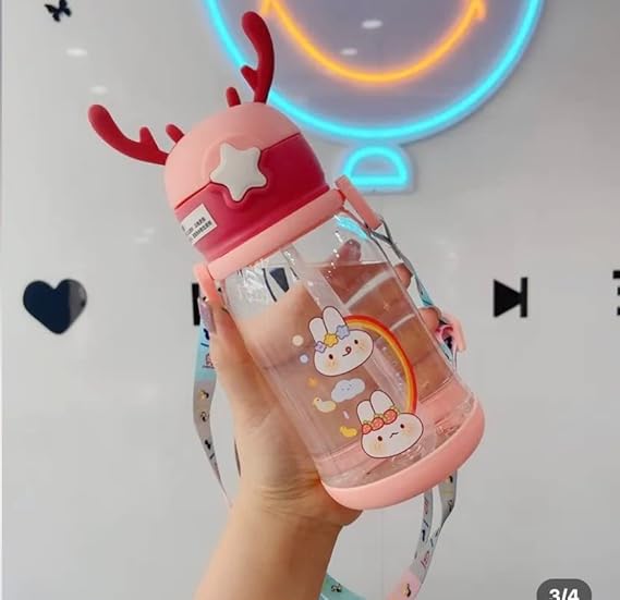 AM2459 Deer Water Bottle Plastic Cartoon Water Bottle 300ml