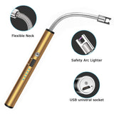 3258  Candle Lighter, Usb Rechargeable Lighter, Electric Arc Lighter Long Flexible Flameless For Candles, Camping, Grill, Stove, Bbq,Multicolor