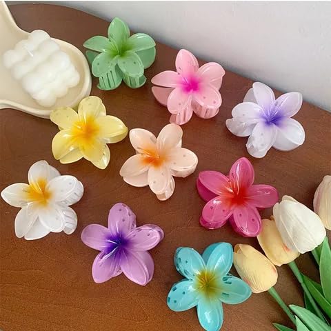 AM5002 Flower Jumbo Claw Clip for Girls & Women Hair Medium Stylish Accessories Pack of 6 Random Color