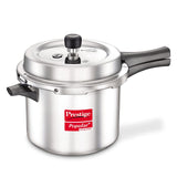 AM2238 Prestige Popular Plus Svachh Virgin Aluminium Spillage Control Outer Lid Pressure Cooker, 5 L