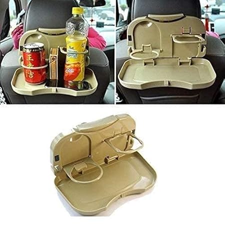 3225 Travel Dining Tray JH-924 Car Travel Tray Plastic Folding Auto Car Back Seat Table Drink Food Cup Tray Holder Stand Desk Multicolour