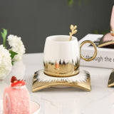 AM2558 Yamasin Ceramic  (Gold, White, Cup and Saucer Set) YCS1867