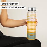 AM5176 Borosil Artisan Series Glance 550 Ml Wide Mouth Glass Bottle with Metal Lid - Store Water, Lassi, Juice, Smoothies