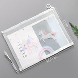 AM2717 Transparent Document Holder A4 Documents File Storage Bag with Zipper/Document Folder for Certificates Document Organizer