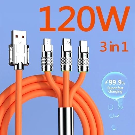 3146 3 In 1 Fast Charging Data Cable Portable Charger Cord