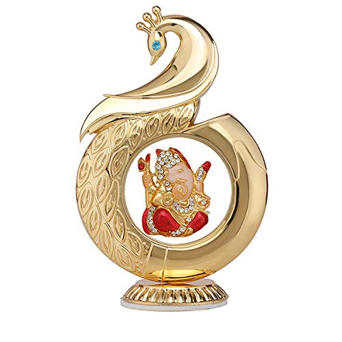 AM0735 Gold Plated Peacock Shape Siddhi Vinayak Ganesha