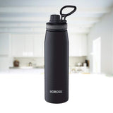 AM2981 Borosil Hydra GoSports 600 ml Stainless Steel Wate Bottle | Double Wall Vacuum Insulated Flask, Black