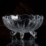 AM5981 Deli Crystal Flower Design Glass Fruit Bowl