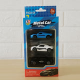 AM6045 Metal Die Cast Mini Racers Cars - 3pcs Toy Vehicles Play Set