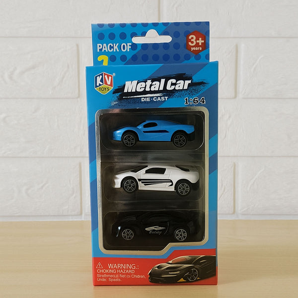 AM6045 Metal Die Cast Mini Racers Cars - 3pcs Toy Vehicles Play Set