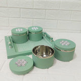 Di0189 Rishabh Steel King Deluxe 4-Piece Multipurpose Container With Tray Set