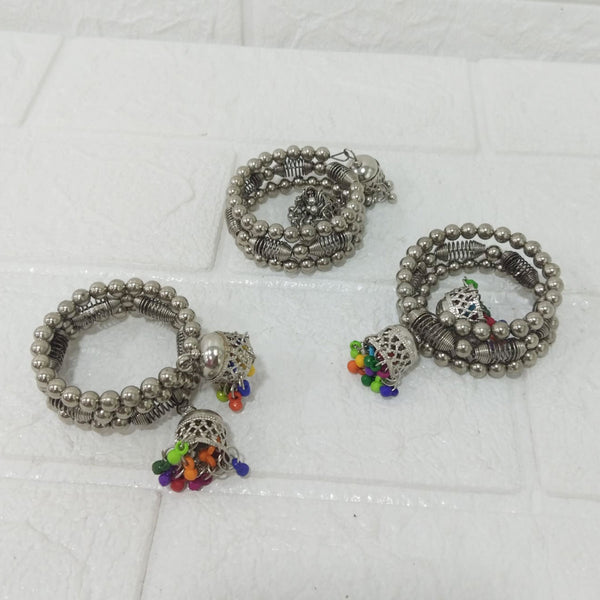 Di0306 Little Girls Oxidized Silver Kada with Beads