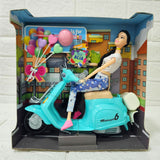 AM6046 Doll on Scooter with Balloons & Helmet – Decorative Toy Display