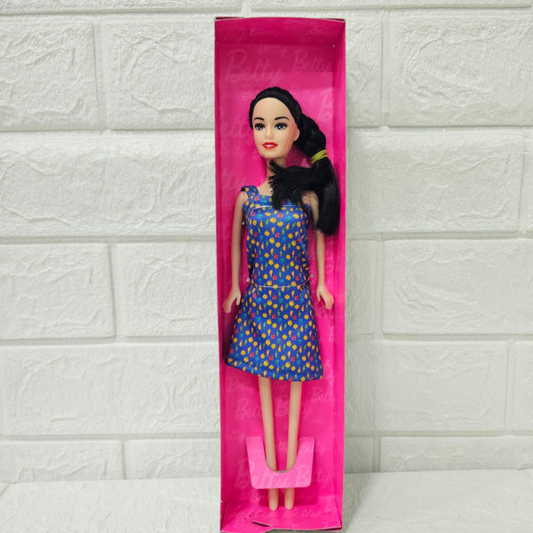 AM6021 Stylish Fashion Doll in Blue Printed Dress