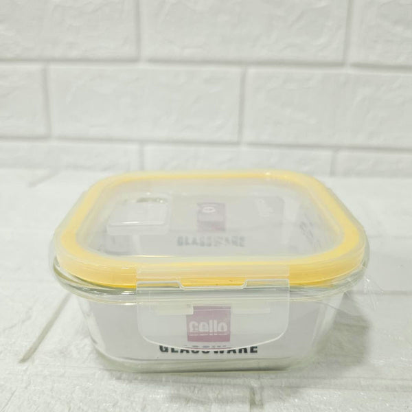 Di0005 Cello Fit & Fresh Clip-O Square Glass Storage Container - 520ml