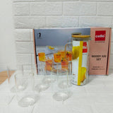 Di0248 Cello Woody Glass Jug Set, 7-Piece - 1L Jug with 6 Tumblers