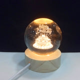 AM5925 3D Crystal Happy Birthday Lamp Engraved Crystal Ball LED Night Lamp