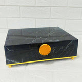 Di0188 Rishabh Sandook Marble 4 Multipurpose Storage Box with Golden Knob