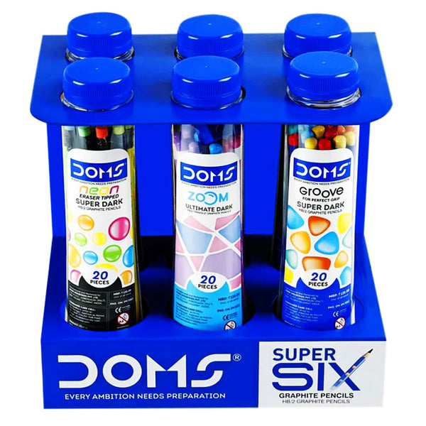AM6067 Doms SUPER SIX Graphite Pencils - 1 Jars of 20 Pencils