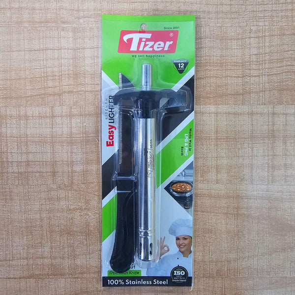 AM5954 Tizer Stainless Steel Gas Lighter & Knife Set