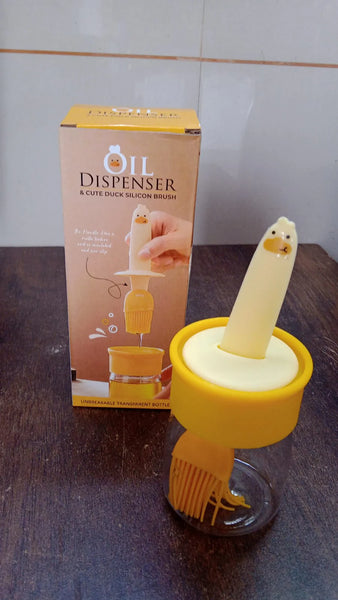 10107 2 In 1 Oil Dispenser Bottle With Silicone Basting Brush (1 Set)