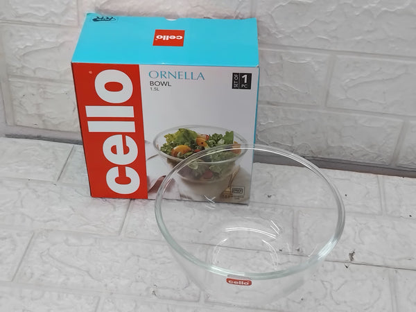 AM3785 CELLO Ornella Glass Mixing Bowl 1500ml Without Lid