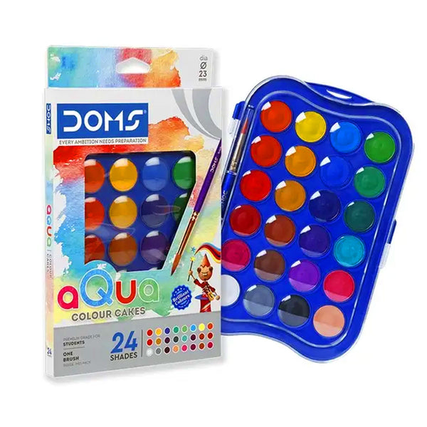 AM6090 DOMS Aqua Water Colour Cakes - 24 Shades (23mm)