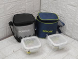 AM3696 Borosil 320ml Square Lunch Box with Bag Set of 2