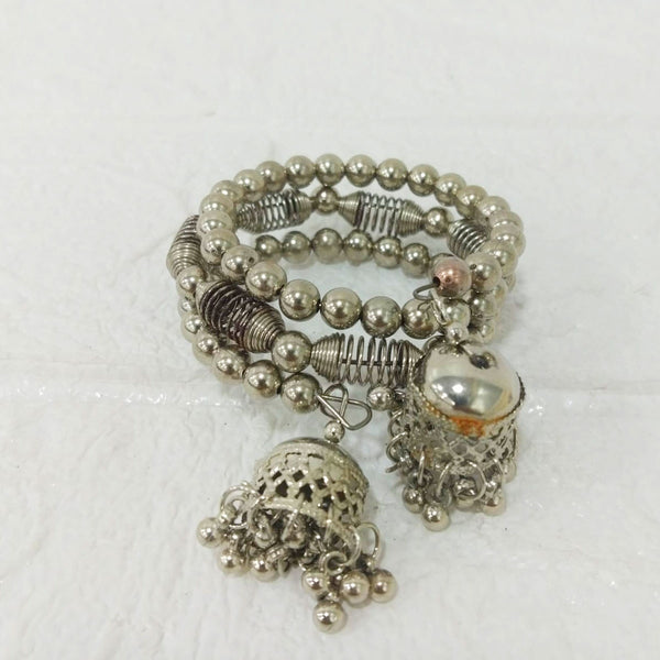 Di0306 Little Girls Oxidized Silver Kada with Beads