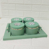 Di0189 Rishabh Steel King Deluxe 4-Piece Multipurpose Container With Tray Set