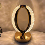 AM5943 Crystal Oval Shape LED Table Lamp with USB Cable - Sensor 3 Color Modes