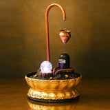 AM5945 Luxury Copper Shivling Water Fountain With Crystal Ball for Home Decor