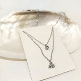 AM5759 Multi-Design Silver-Plated Two Layer Chain And Pendant Set of 1 Pc