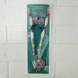 Di0047 Navratri Intricate Oxidized Silver Floral & Jali Necklace with Beaded Earings