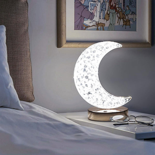 AM5942 Crystal Moon LED Table Lamp with USB Cable - Sensor 3 Color Modes