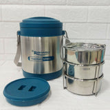 Di0174 Rishabh Sivana 3 Thermo Steel Lunch Box with Virgin Plastic Outer Case