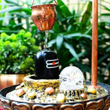 AM5945 Luxury Copper Shivling Water Fountain With Crystal Ball for Home Decor