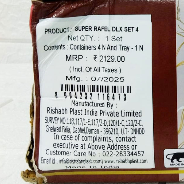 Di0190 Rishabh Super Rafel Deluxe 4 Multipurpose Container Set with Tray