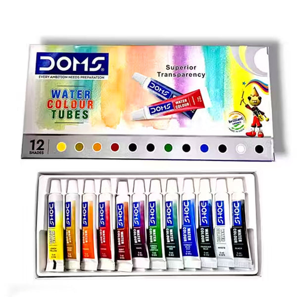 AM6089 Doms Water Colour Tubes 12 Shades