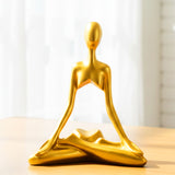 AM6233 Golden Abstract Yoga Meditation Figurine (No.1) – Modern Home & Office Decor