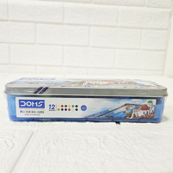 AM6087 Doms 12 Shades Poster Colours - Free Agigator & Brush Inside For Uniform Mixing