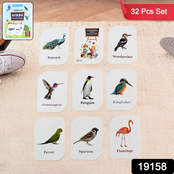 19158 KidKraft Early Learner Educational Flashcards – 32 Birds